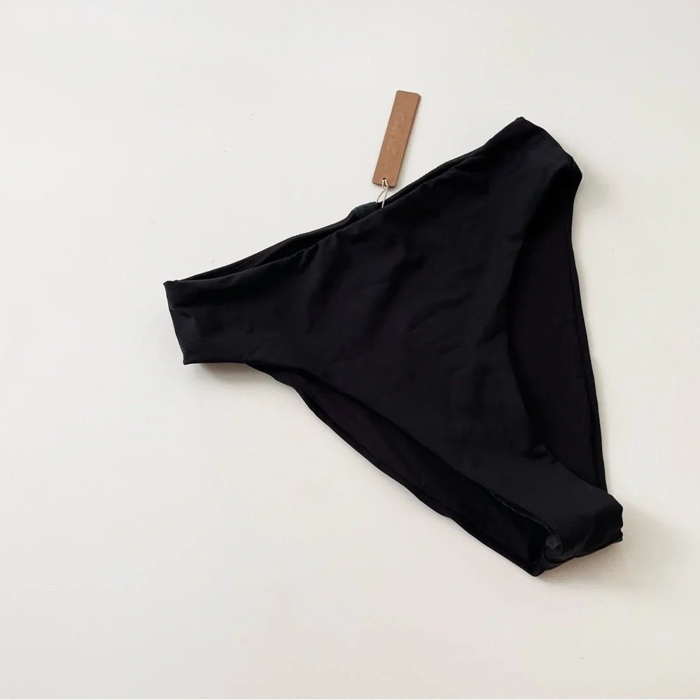 SKIMS Signature Swim Mid Waist Bikini Bottom in Onyx